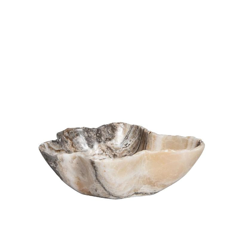 Dekoschale – Onyx Lapis Stein, Gewellte Form, Glänzend Polierte Oberfläche, M – Brooker | PTMD