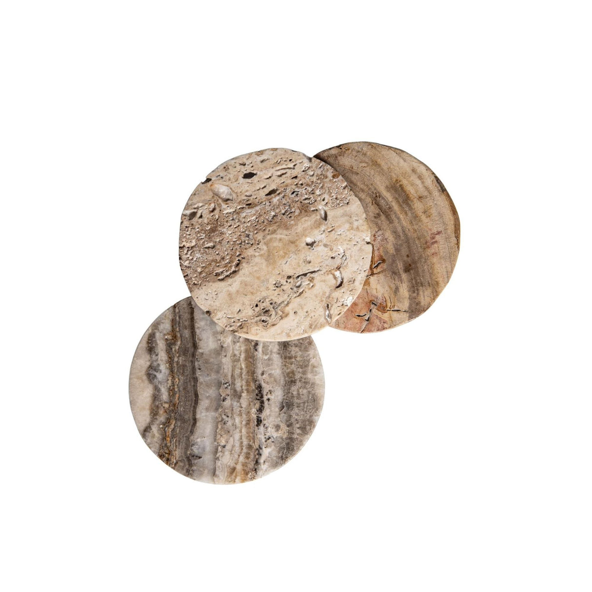 Untersetzer – Versteinertes Holz Mix, Naturstein Material, Naturbelassene Oberfläche – Jaidan | PTMD