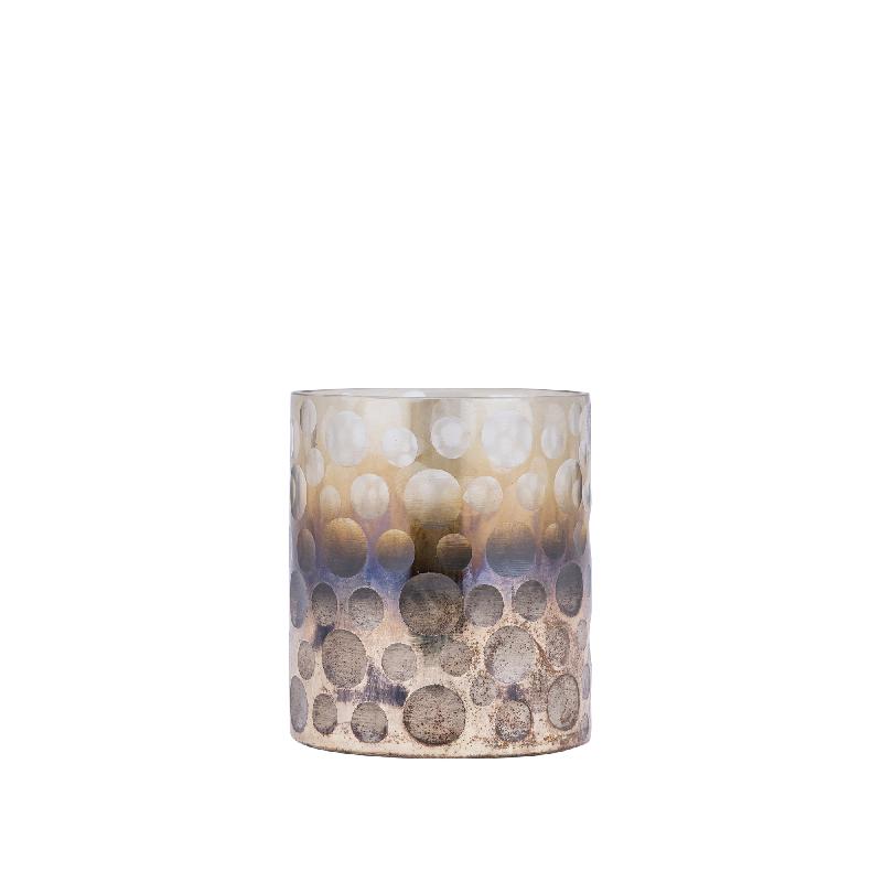 Windlicht – Ombre Glas, Punkt Muster, Braun Verlauf, S – Bridgid | PTMD