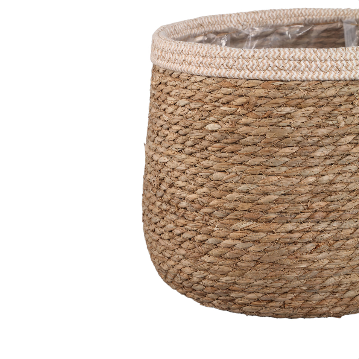 Basket - White Rattan, With Ears, Round Shape - Leavy | PTMD