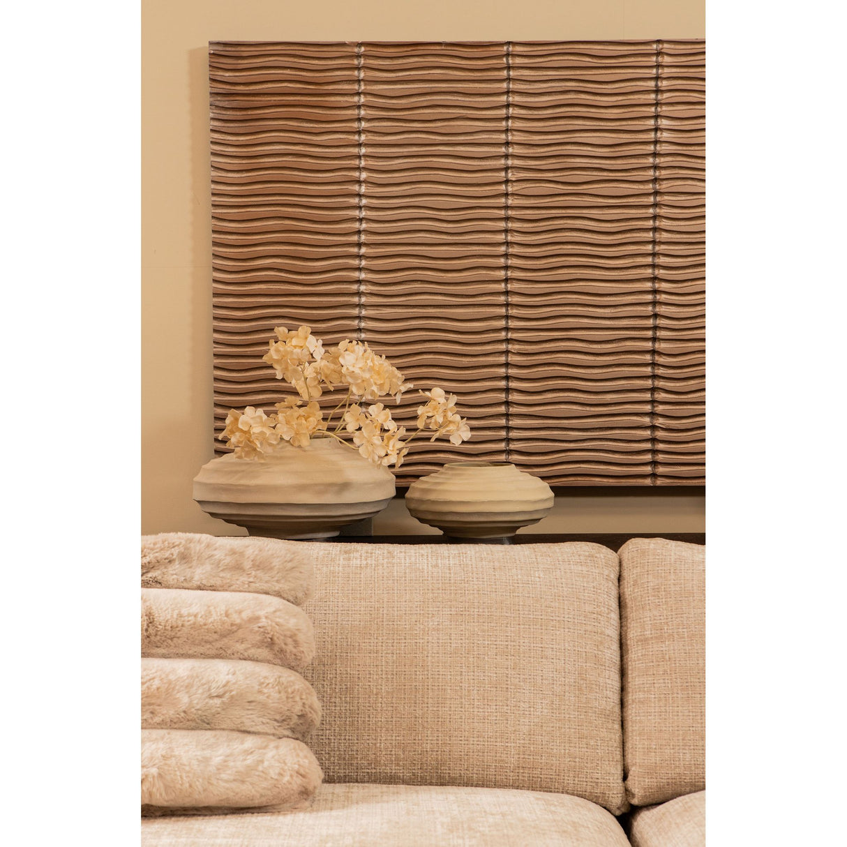 Hydrangea flower - Cream hydrangea spray flower, polyester fabric | PTMD