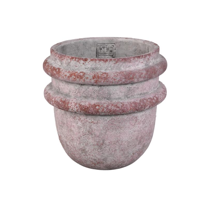Flower pot – Double Rim Structure, Round Shape, Pink Surface, Cement Material, XL – Almeda | PTMD