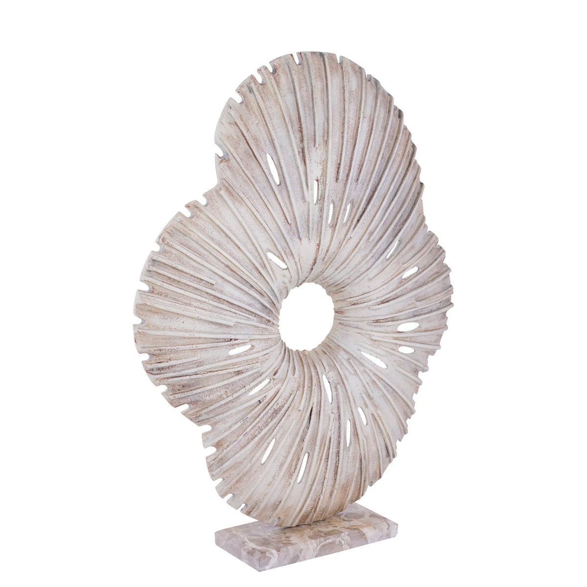Statue - cast aluminum, stone, handmade, beige, organic open, L – Vija | PTMD