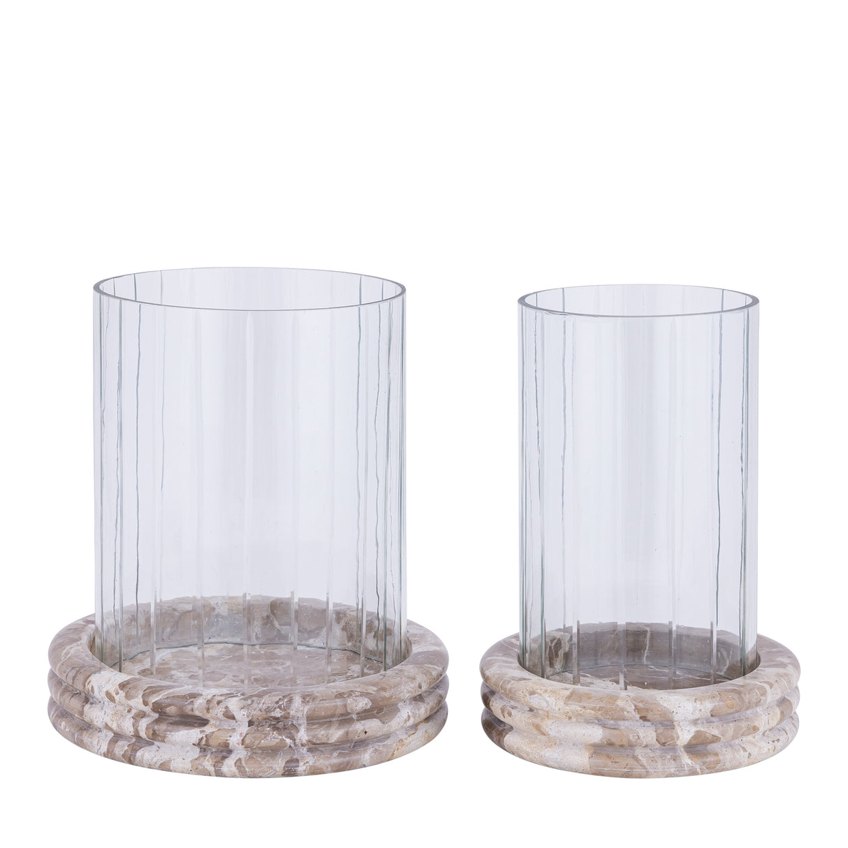 Lantern – Marble Base, Round Glass Design, Clear Color Scheme, S – Jolee | PTMD