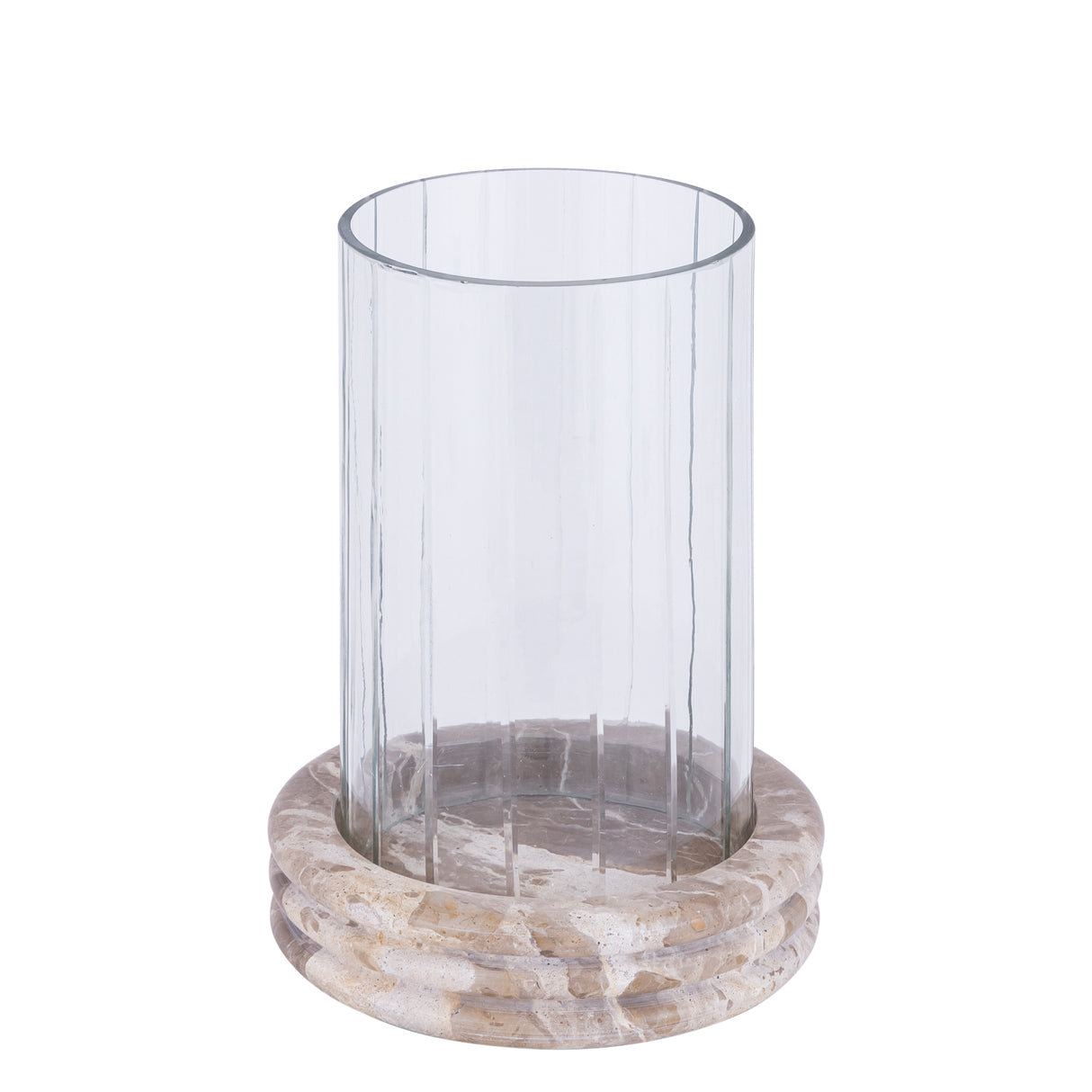 Lantern – Marble Base, Round Glass Design, Clear Color Scheme, S – Jolee | PTMD