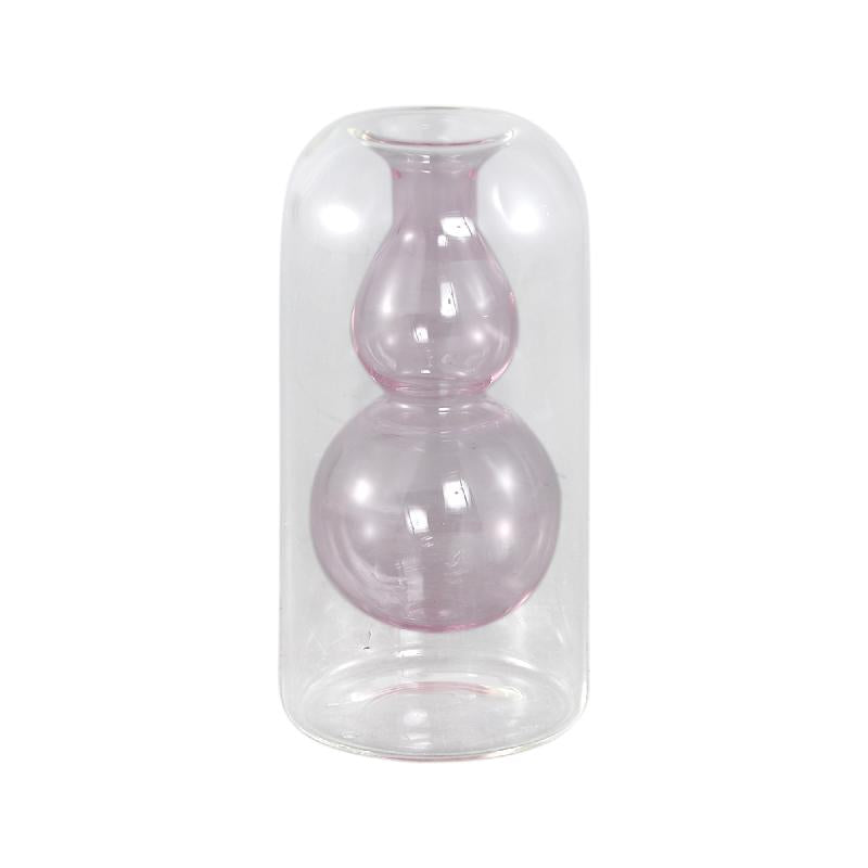 Vase – Luminous pink glass, Bulbous inner shape, C – Yanna | PTMD