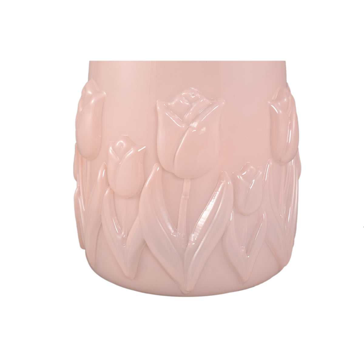 Vase – Tulpen Design, Runde Form, Glas Material, Hellrosa, S – Beatrize | PTMD