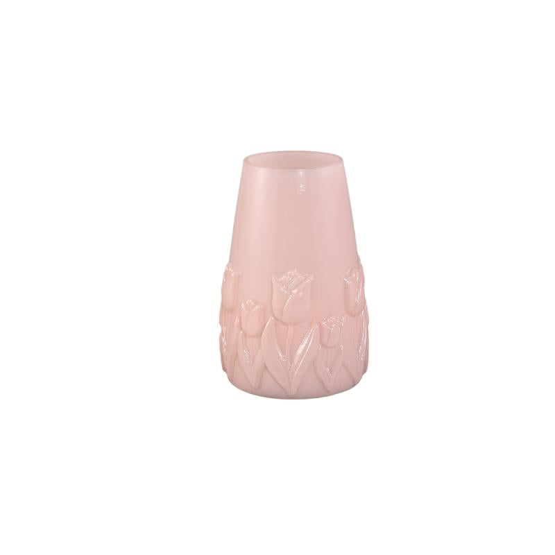 Vase – Tulpen Design, Runde Form, Glas Material, Hellrosa, S – Beatrize | PTMD