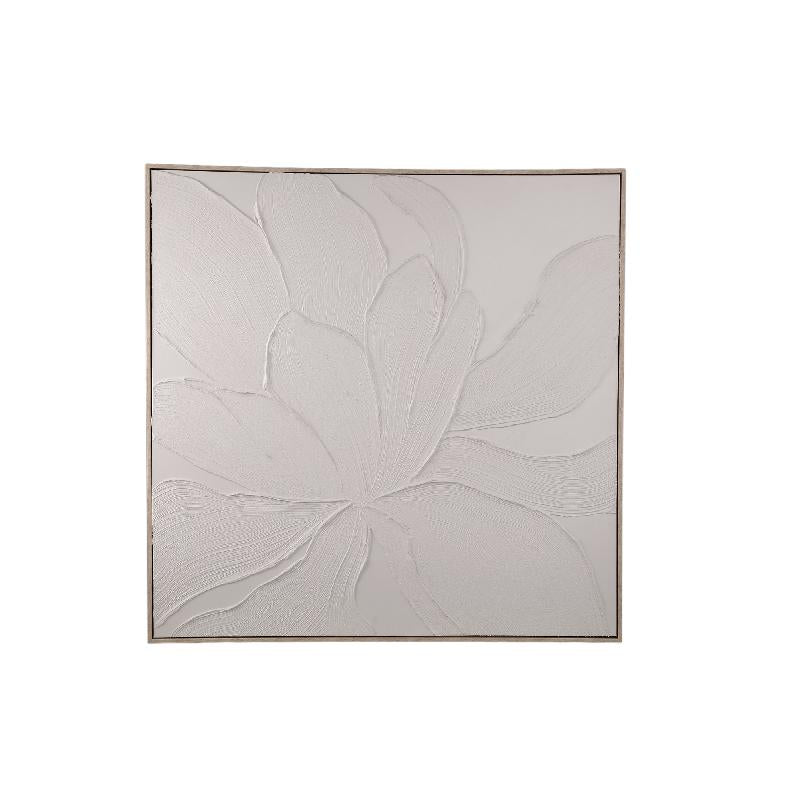 Wall decor - Framed canvas design, Floral motif, Handmade finish, B - Florise | PTMD