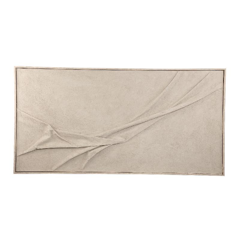 Wall Panel - Textile Wave Pattern, Framed Canvas, Handmade Finish, L - Dizze | PTMD