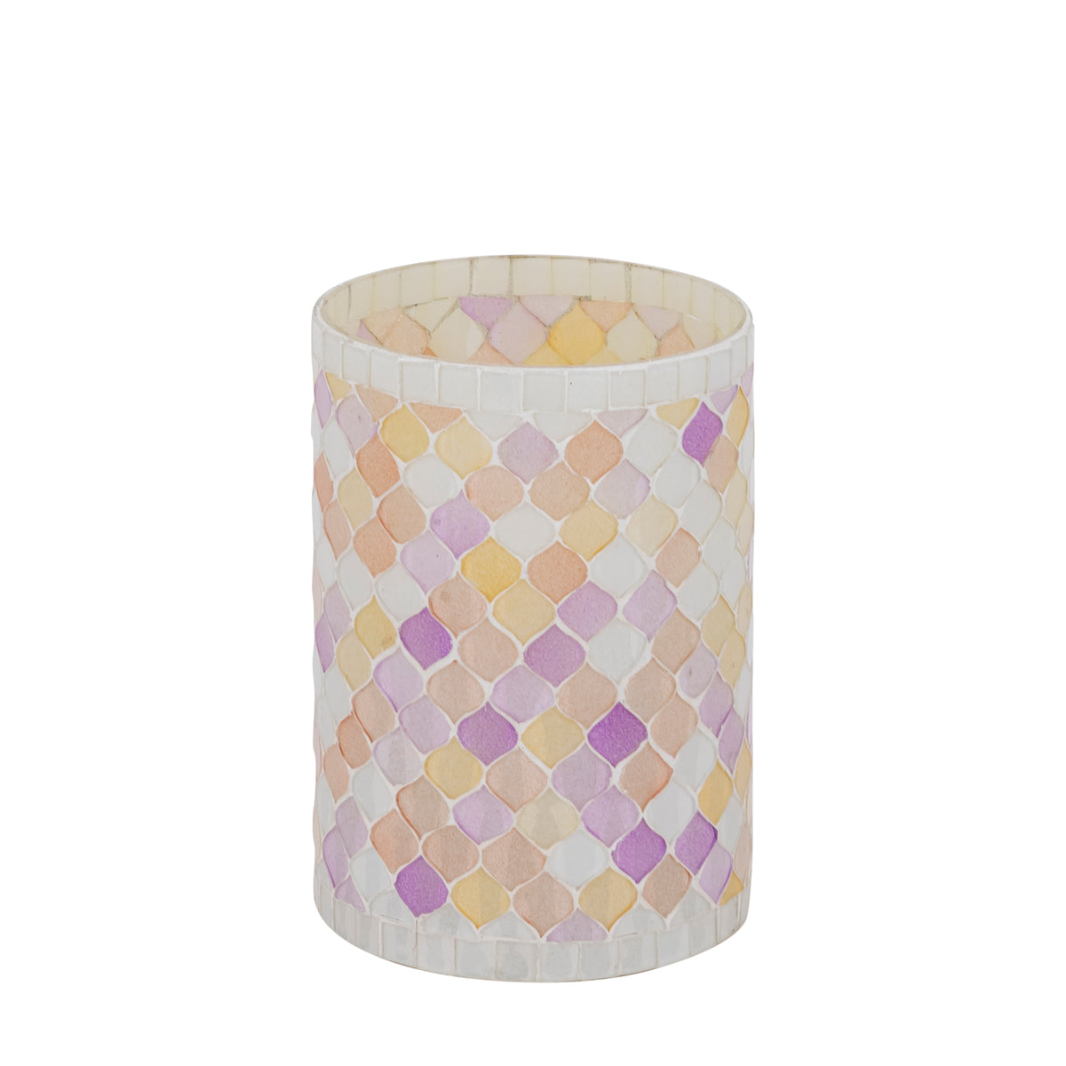 Windlicht – Glas Material, Hellrosa Ton, Mosaik Design, M – Zadie | PTMD