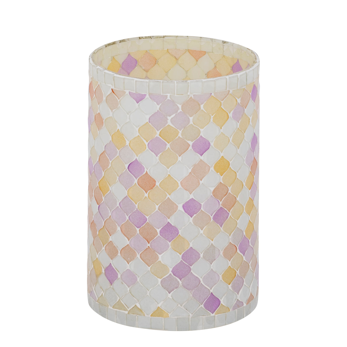 Windlicht – Glas Material, Hellrosa Ton, Mosaik Design, L – Zadie | PTMD
