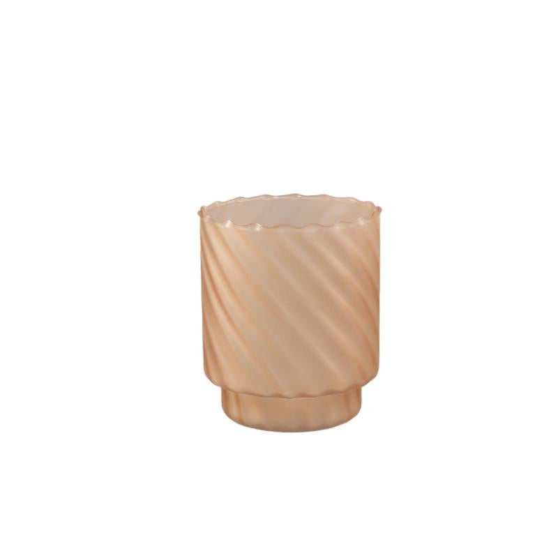 Windlicht – Mattiertes Design, Runde Form, Glasmaterial, Hellbraun, M – Rameen | PTMD