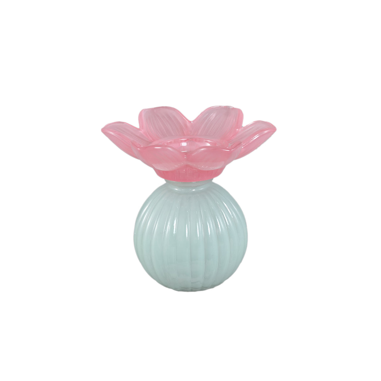 Kerzenständer – Blumendesign, Bollenform, Glasmaterial, Rosa – Leila | PTMD