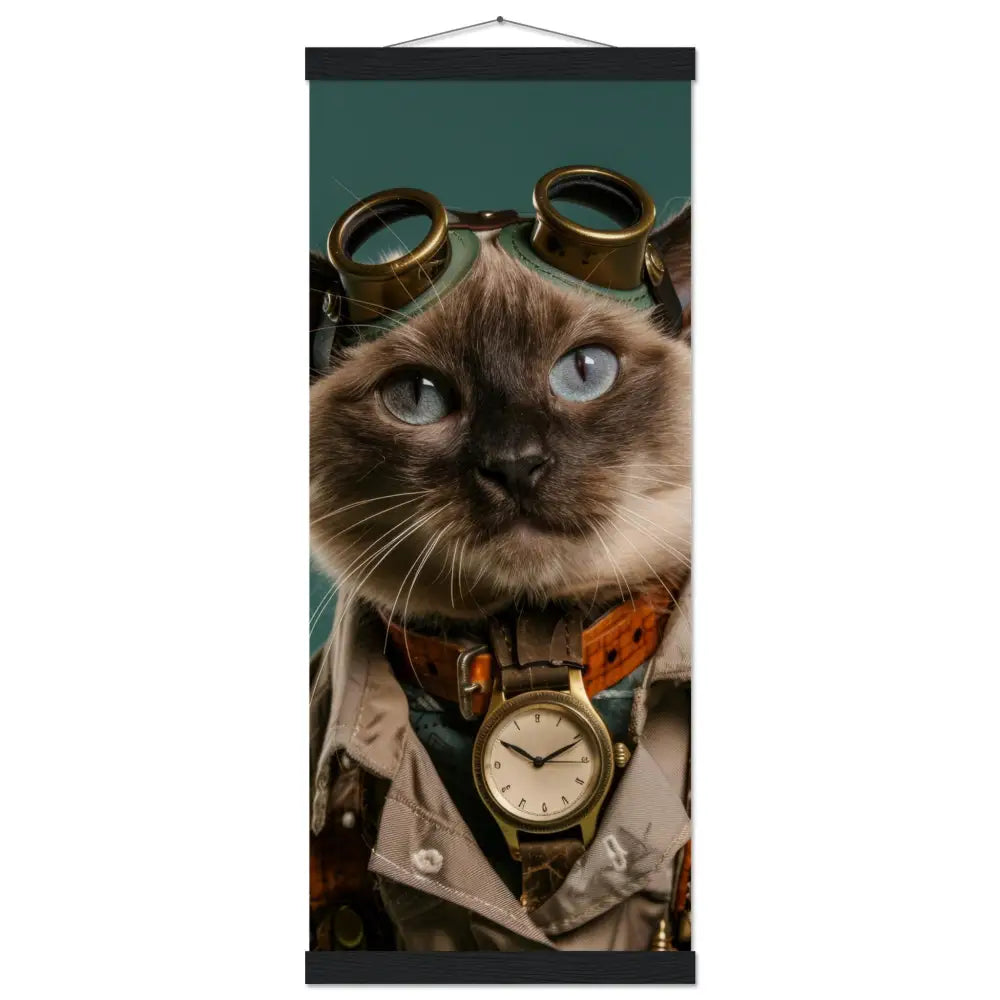 Schulposter – Birma Katze, Steampunk-Outfit, Brille | St Tropez Art
