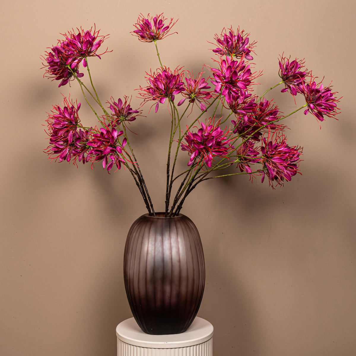 Gartenblume - Burgunderrote Spinnenblume Spray, Polyesterstoff, Halbhändig gefertigt | PTMD
