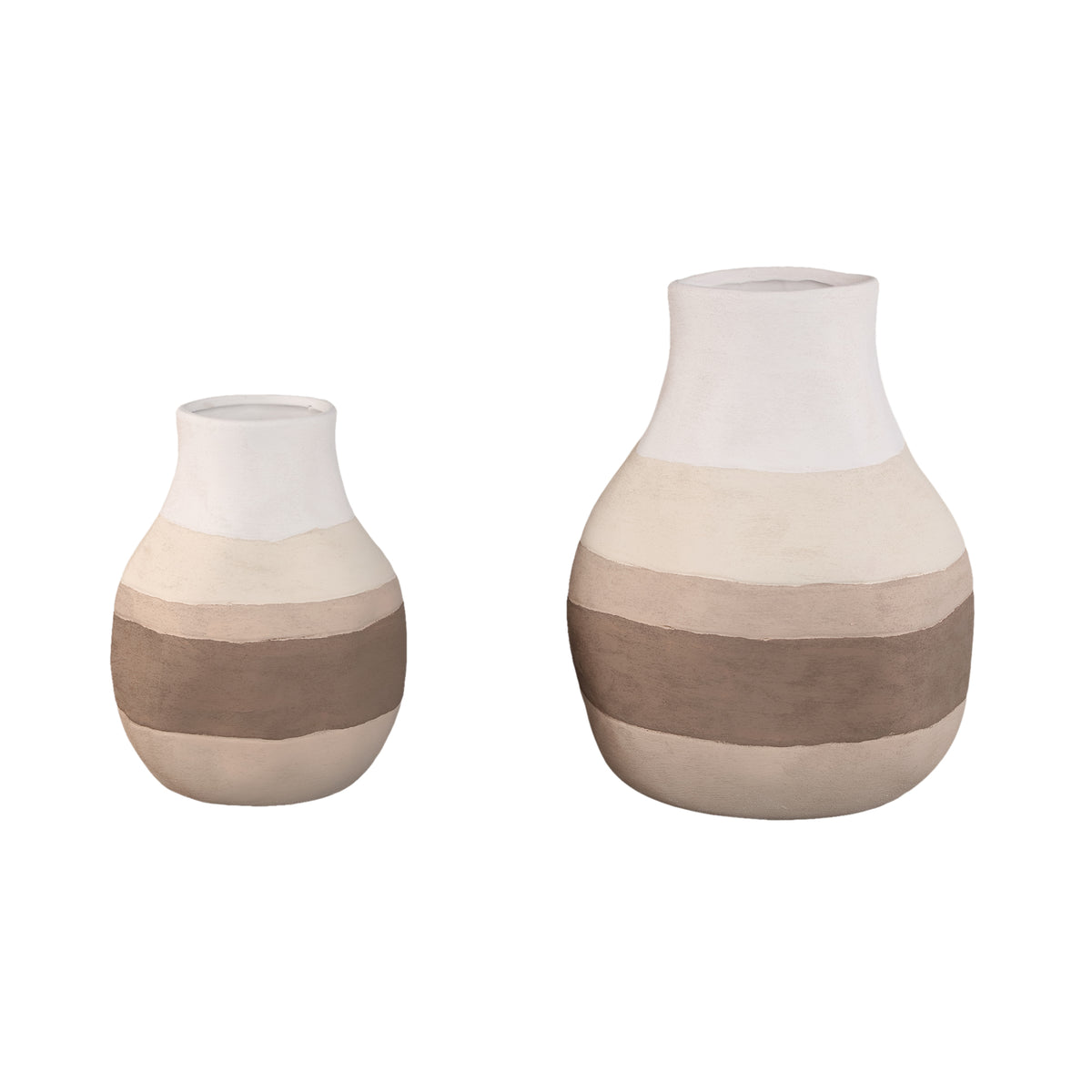 Vase – Round Design, Light Brown Color, Ceramic Material, S – Voni | PTMD