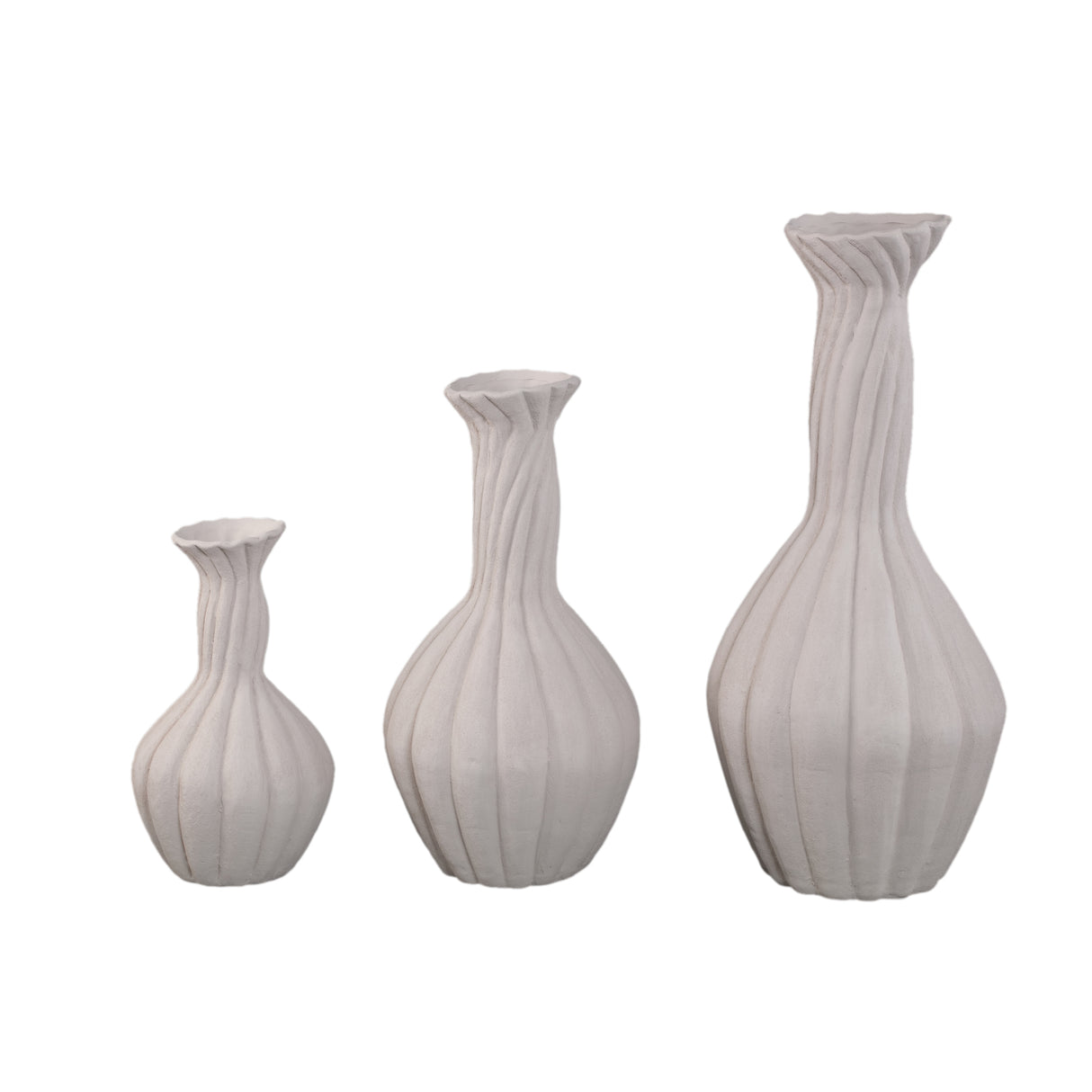 Vase – Gedrehte Form, Gerippte Oberfläche, Keramikmaterial, S – Lydia | PTMD