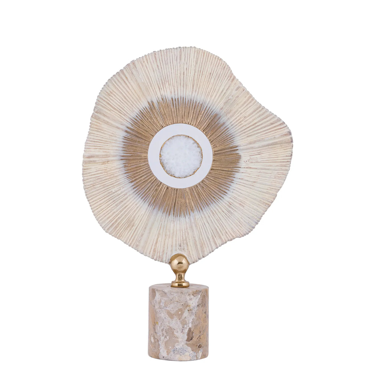 Statue – Stein Design, Aluminium Material, Beige, Marmor Basis, L – Rella | PTMD
