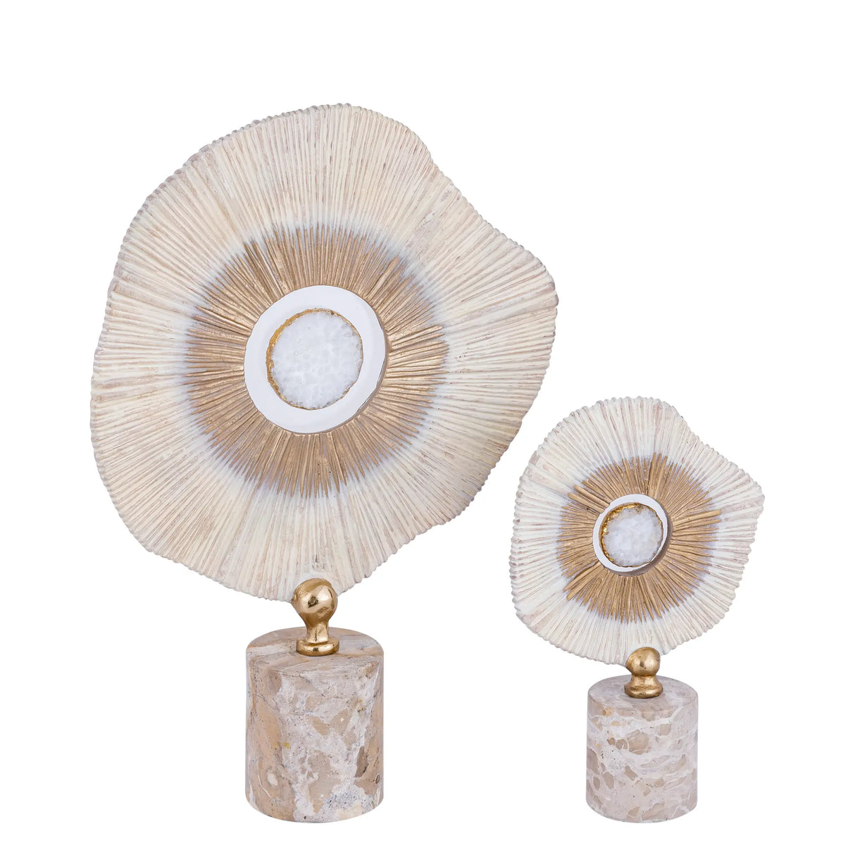 Statue – Stein Design, Aluminium Material, Beige, Marmor Basis, S – Rella | PTMD