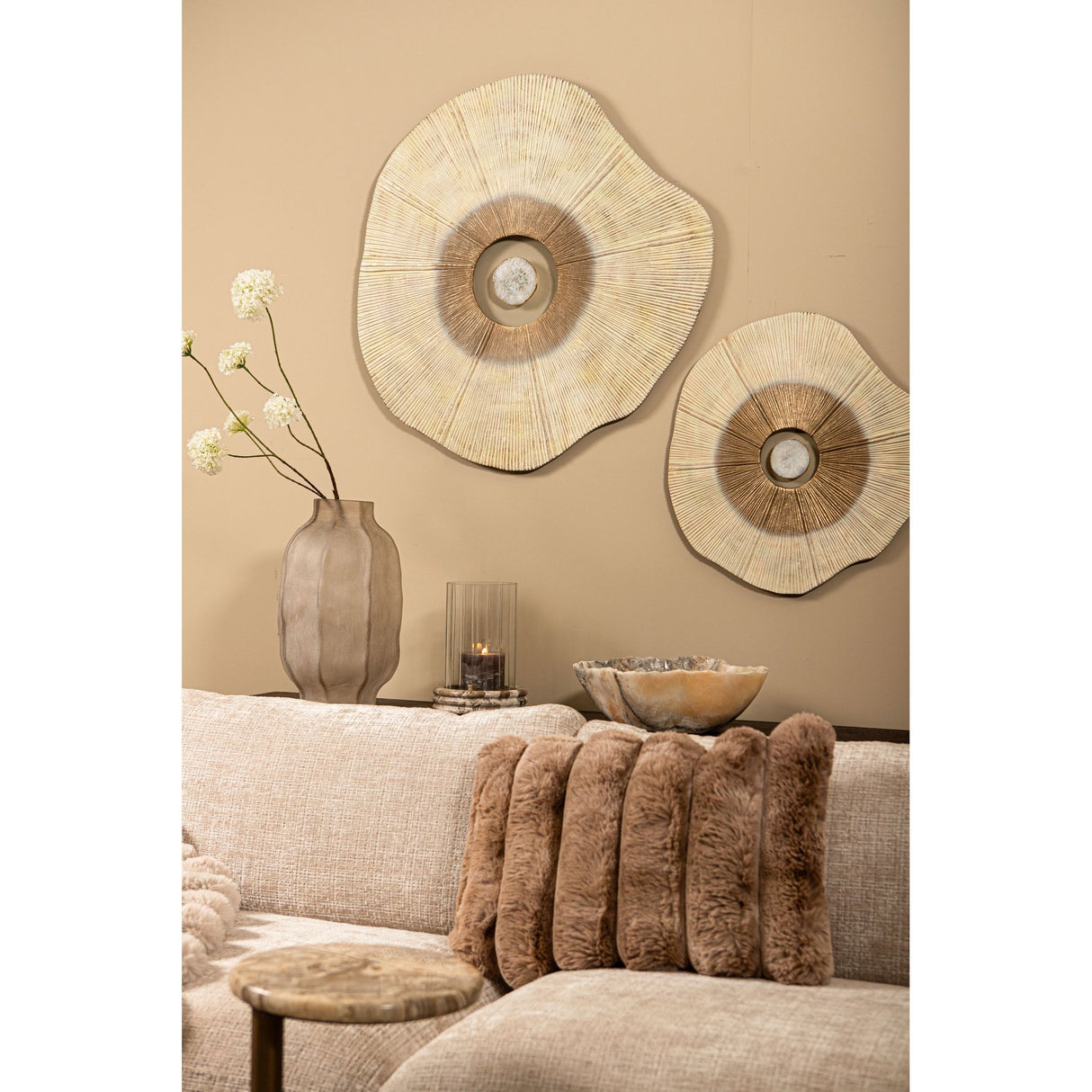 Wandpaneel – Stein Design, Aluminium Material, Beige, S – Rella | PTMD