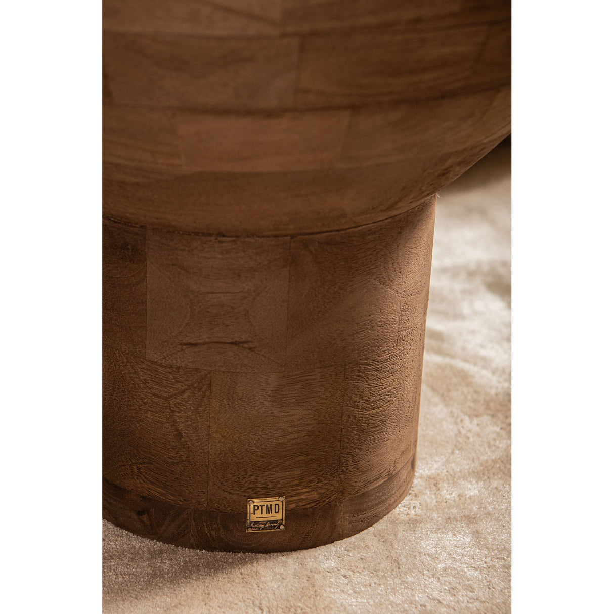 Side Table - Mango Wood, Handmade, Natural, Round, Pedestal Design – Erno | PTMD