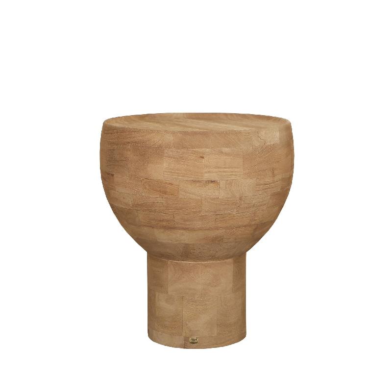 Side Table - Mango Wood, Handmade, Natural, Round, Pedestal Design – Erno | PTMD