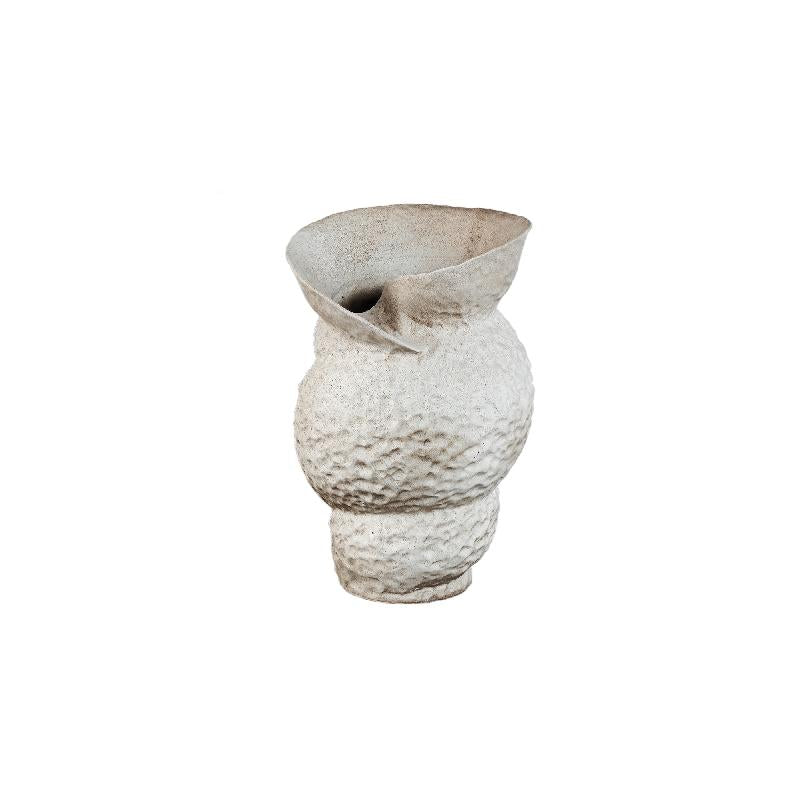 Vase – Keramik Material, Offenes Wirbelrand Design, Runde Form, S – Kery | PTMD