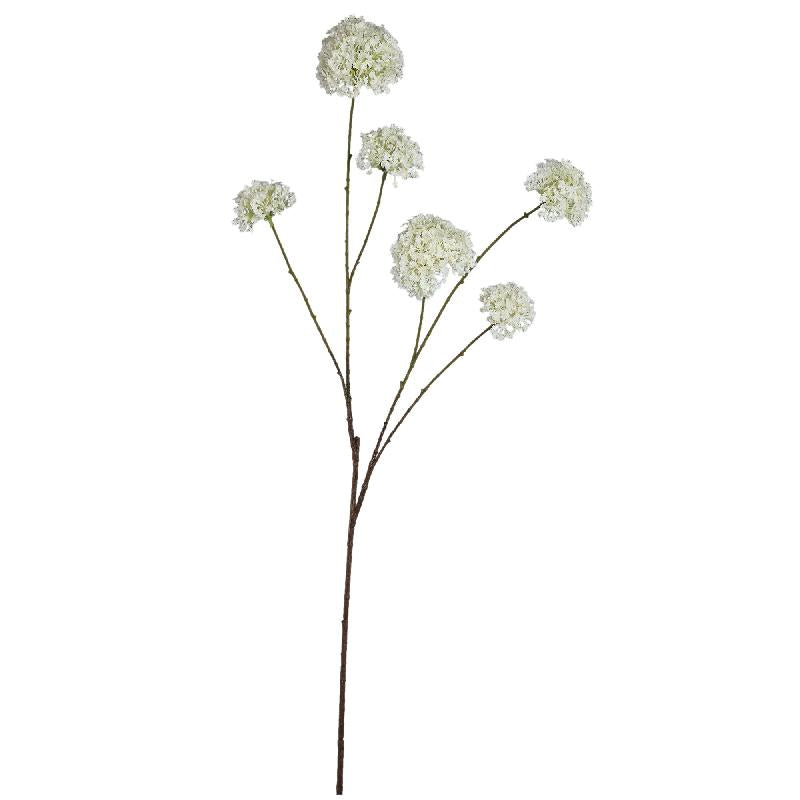 Artificial Branch – White Angelica Flower Spray, Polyester Fabric, Semi-Handmade | PTMD