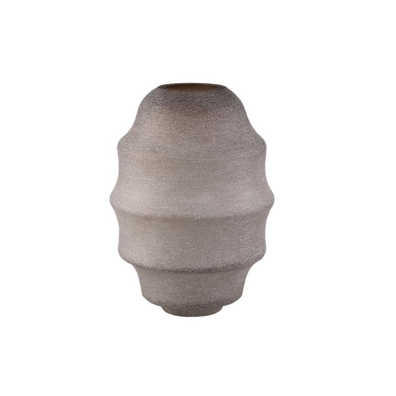 Vase – Beige Hue, Glass Material, Layered Design, Tall Shape – Elladie | PTMD