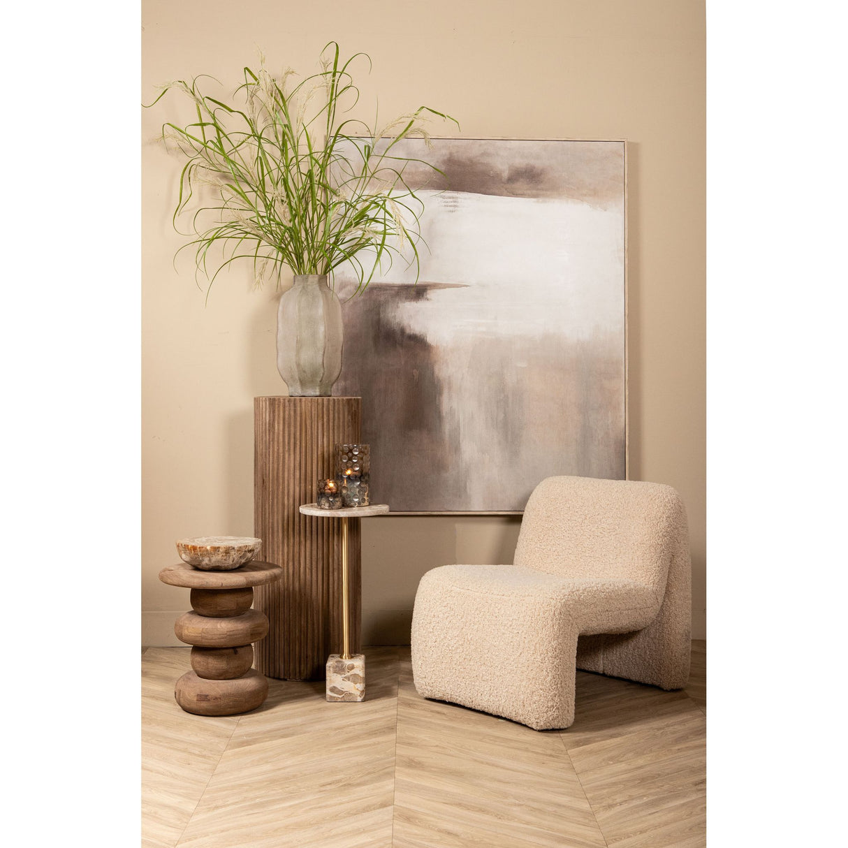 Gras Plant – Natural Hanging Plastic Pampas Grass Spray, S | PTMD