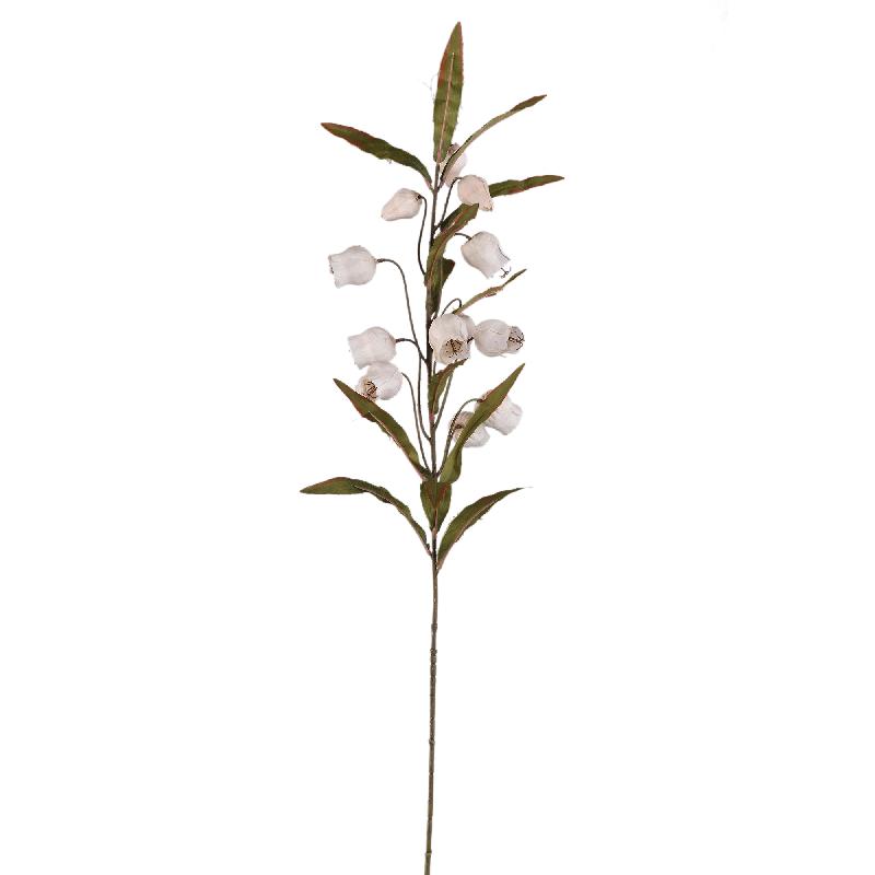Gartenblume – Cremefarbene Sandersonia Blume Spray, Metall, Kunststoff, Leinwand | PTMD