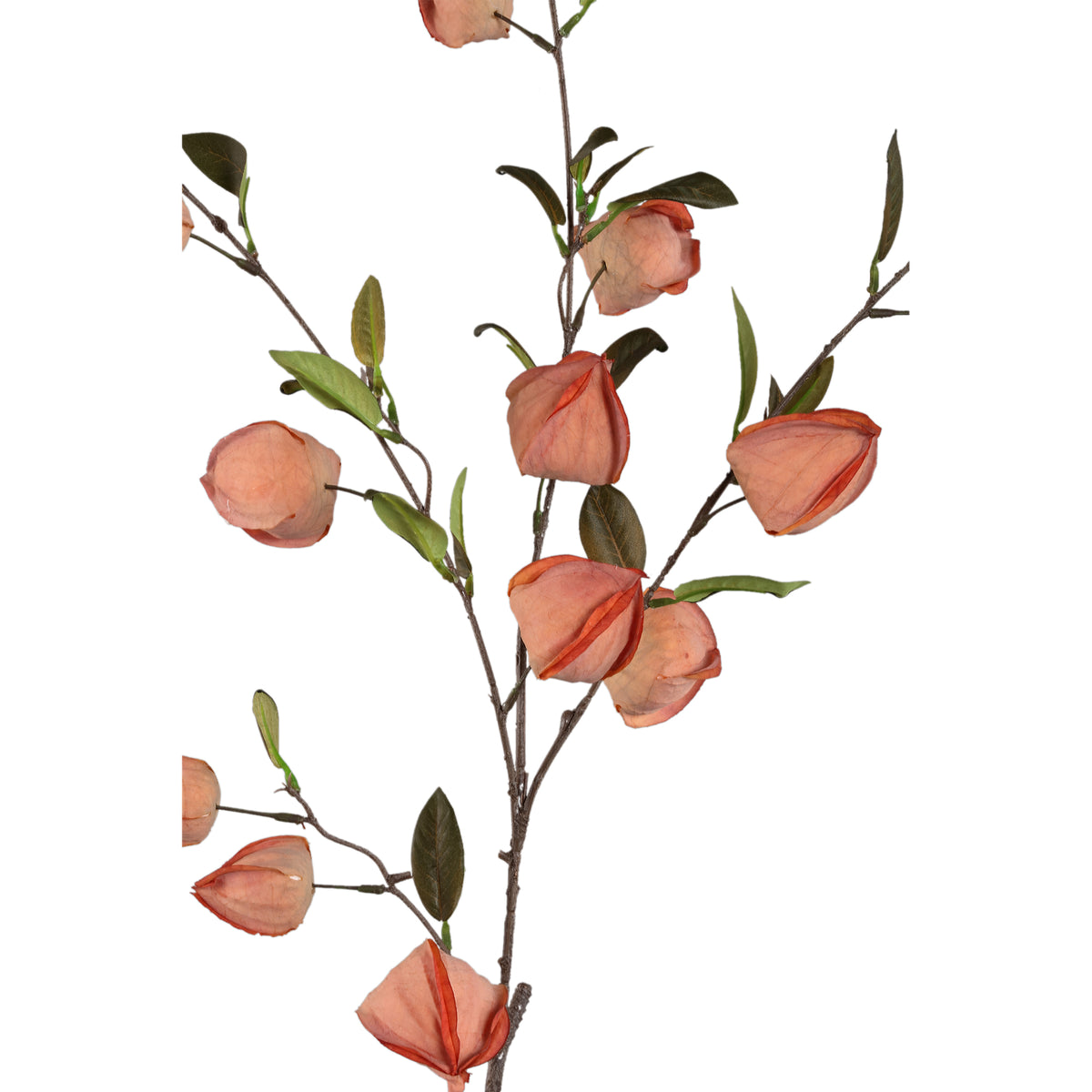 Garden flower - Orange Chinese lantern spray, metal, plastic, canvas | PTMD