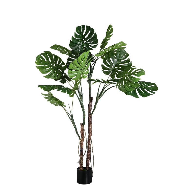 Baumgrün mit Monstera-Pflanze, im Topf und aus Kunststoff, L | PTMD
