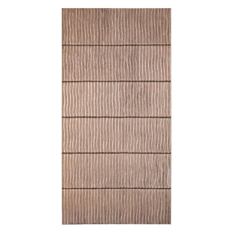Wall Panel – Wave Stripe Layer Design, MDF Construction, Bronze Tone, Textured Surface, L – Seline | PTMD