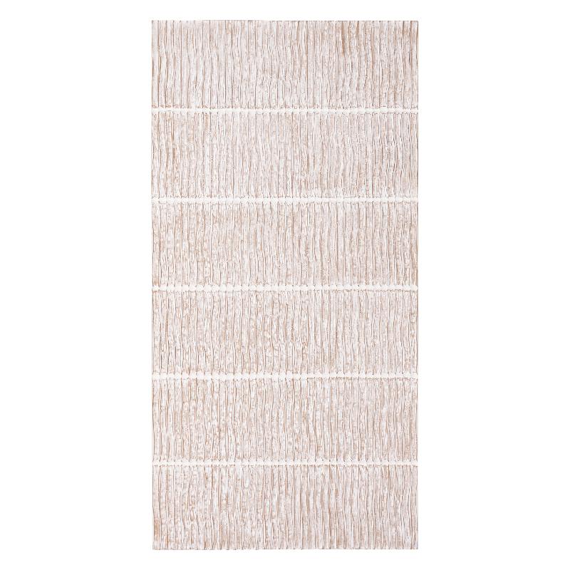 Wall Panel – Wave Stripe Layer Design, MDF Construction, White Color, Textured Surface, L – Seline | PTMD