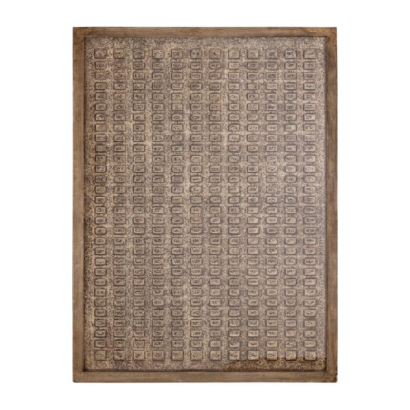 Wandpaneel – Gerahmtes Design mit Glas, MDF Konstruktion, Bronze Farbton, Dekorative Struktur, L – Sierre | PTMD