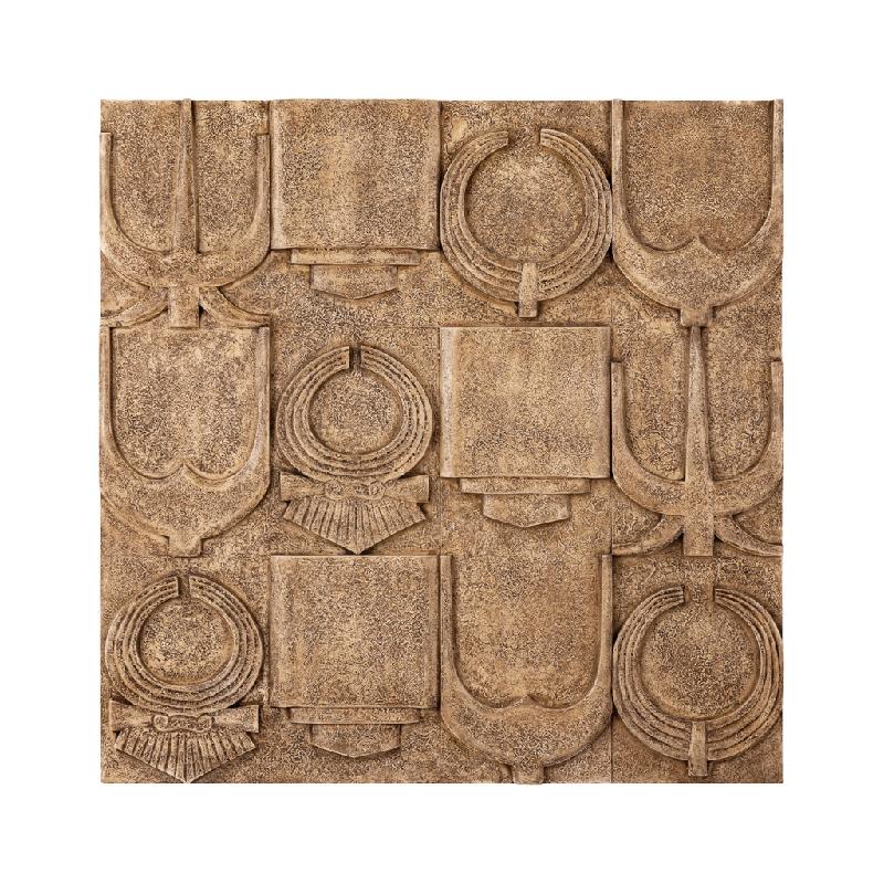 Wandpaneel – Antike Symbolik Design, MDF Konstruktion, Beiger Farbton, Antiker Stil, L – Saku | PTMD