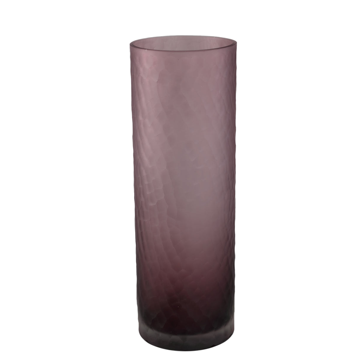 Vase – Light Pink Glass, Faceted Surface, Straight Shape, L – Paulene | PTMD