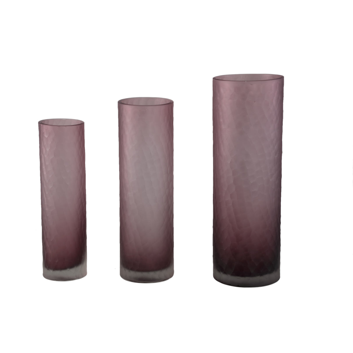 Vase – Hellrosa Glas, Geschliffene Oberfläche, Gerade Form, S – Paulene | PTMD