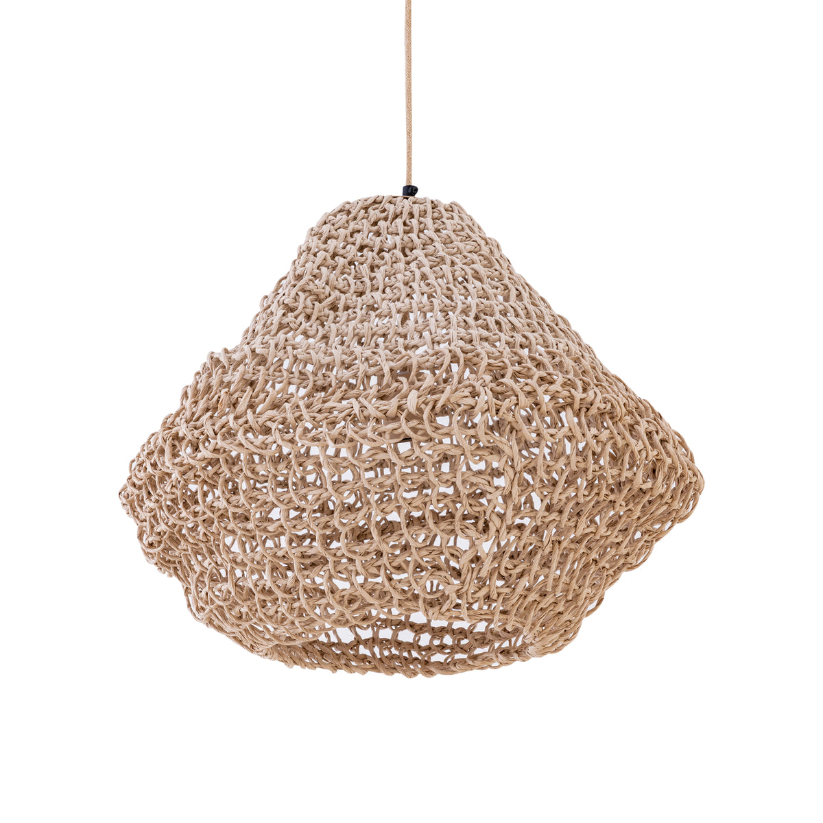 Pendelleuchte – Seildesign, Kugelform, Papiermaterial, Natur, S – Dayo | PTMD