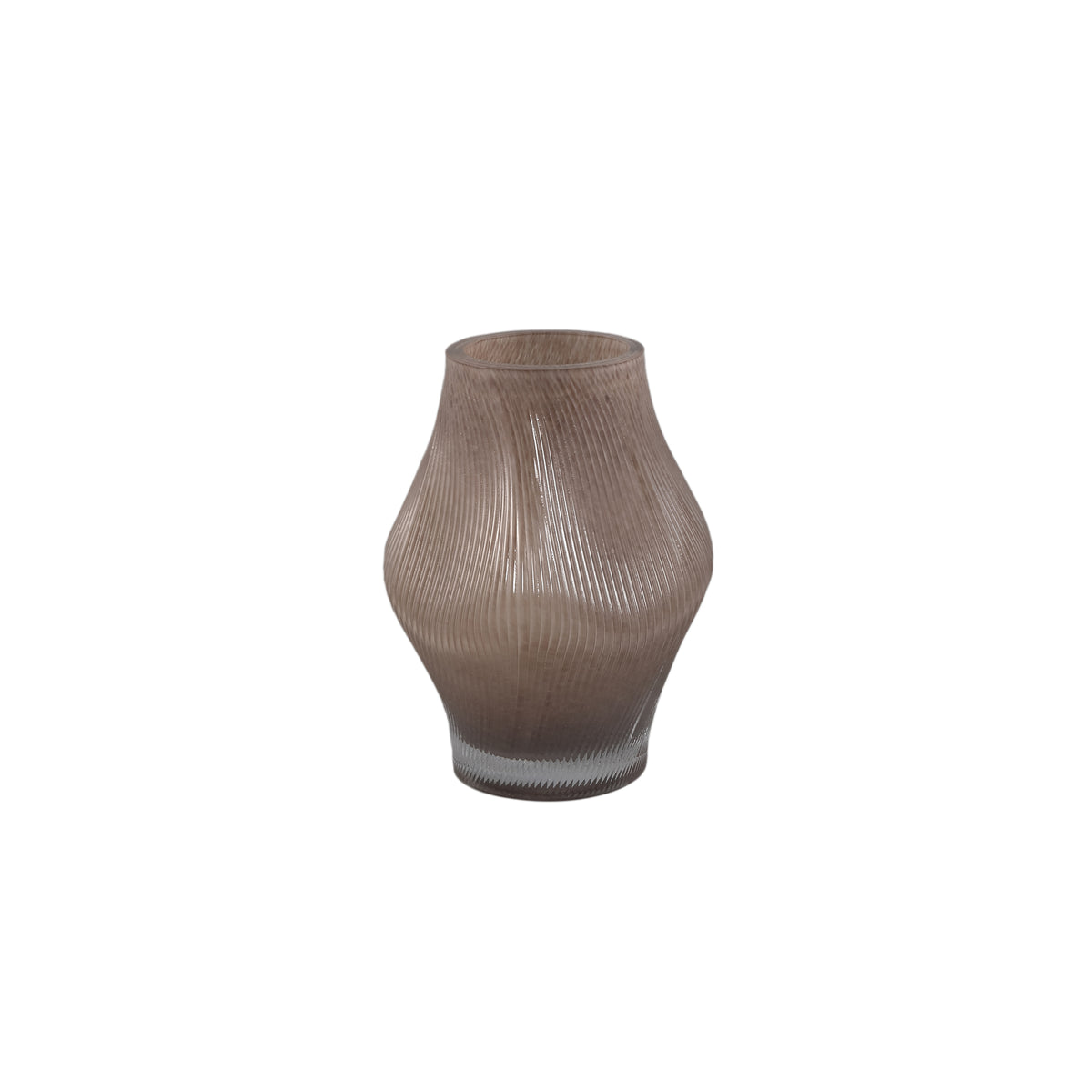 Vase – Cream-colored Glass, Wavy Design, Spiral Center, S – Caruso | PTMD