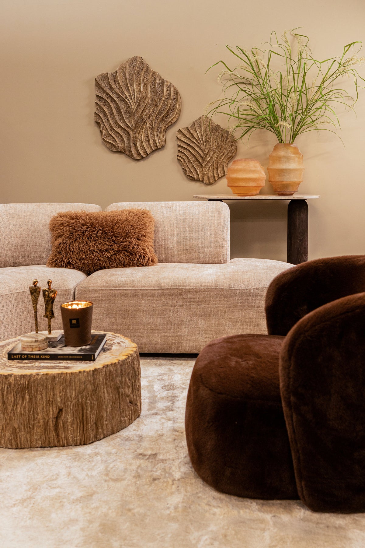 Wandpaneel – Beige MDF, Organische Form, Wellenförmiges Design - Abbie | PTMD