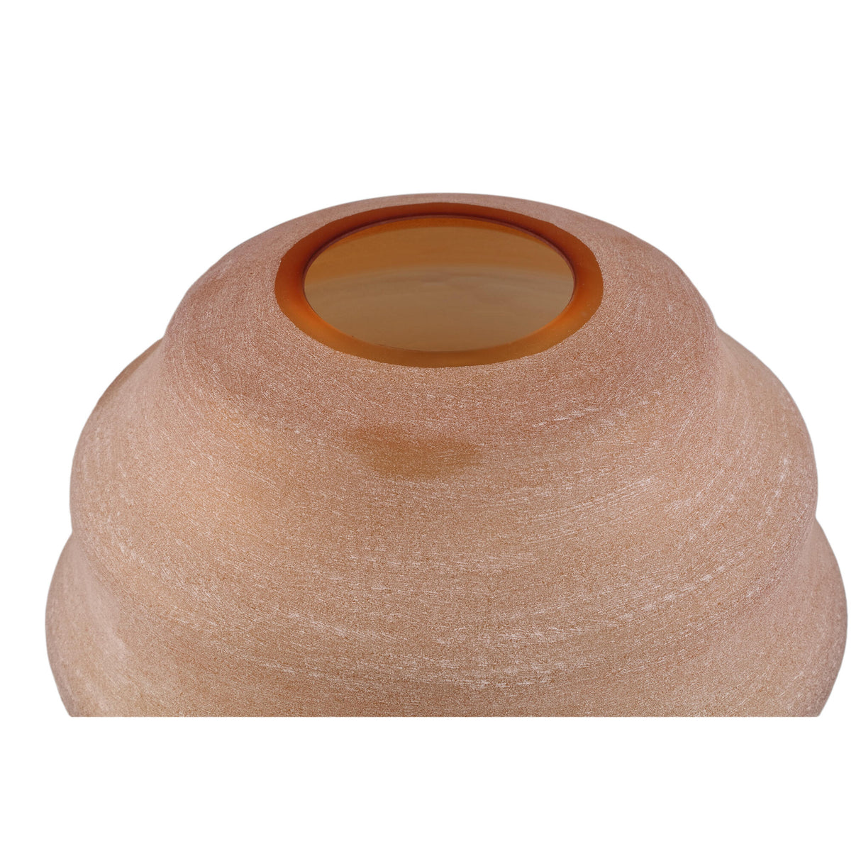 Vase – Bernsteinglas, Geschichtete Oberfläche, Runde Form, Niedrig – Elladie | PTMD