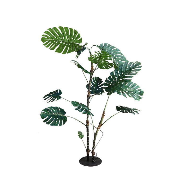 Tree green with Monstera leaf plant, tall and made of polyester, 3XL | PTMD