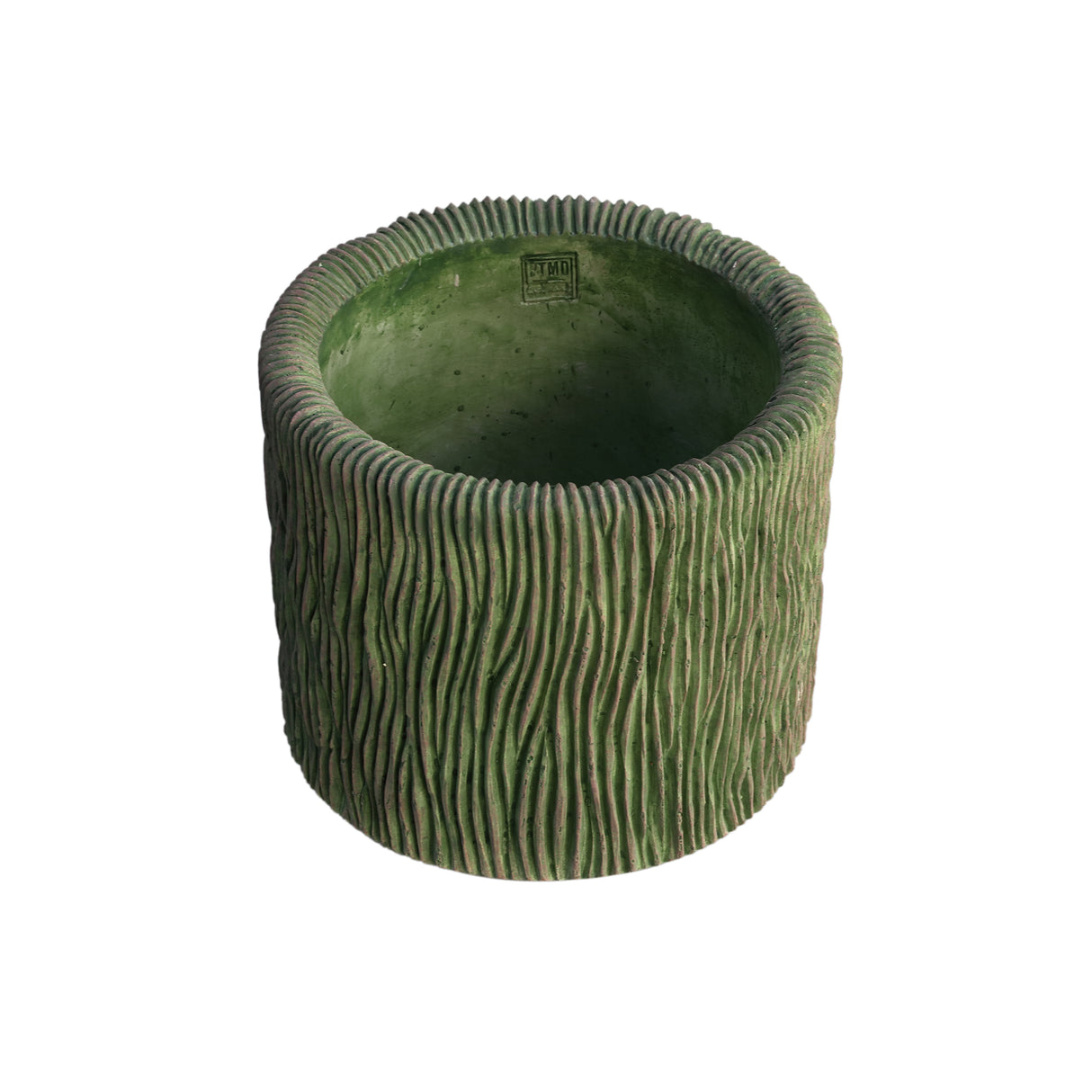 Flowerpot – Round Shape, Stripe Pattern, Moss Green Color, XS – Jacyln | PTMD