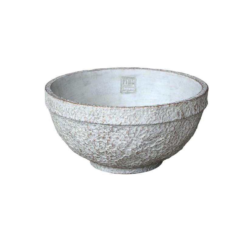 Bowl - Cement, round shape, antique design, cream, handmade, L – Denson | PTMD