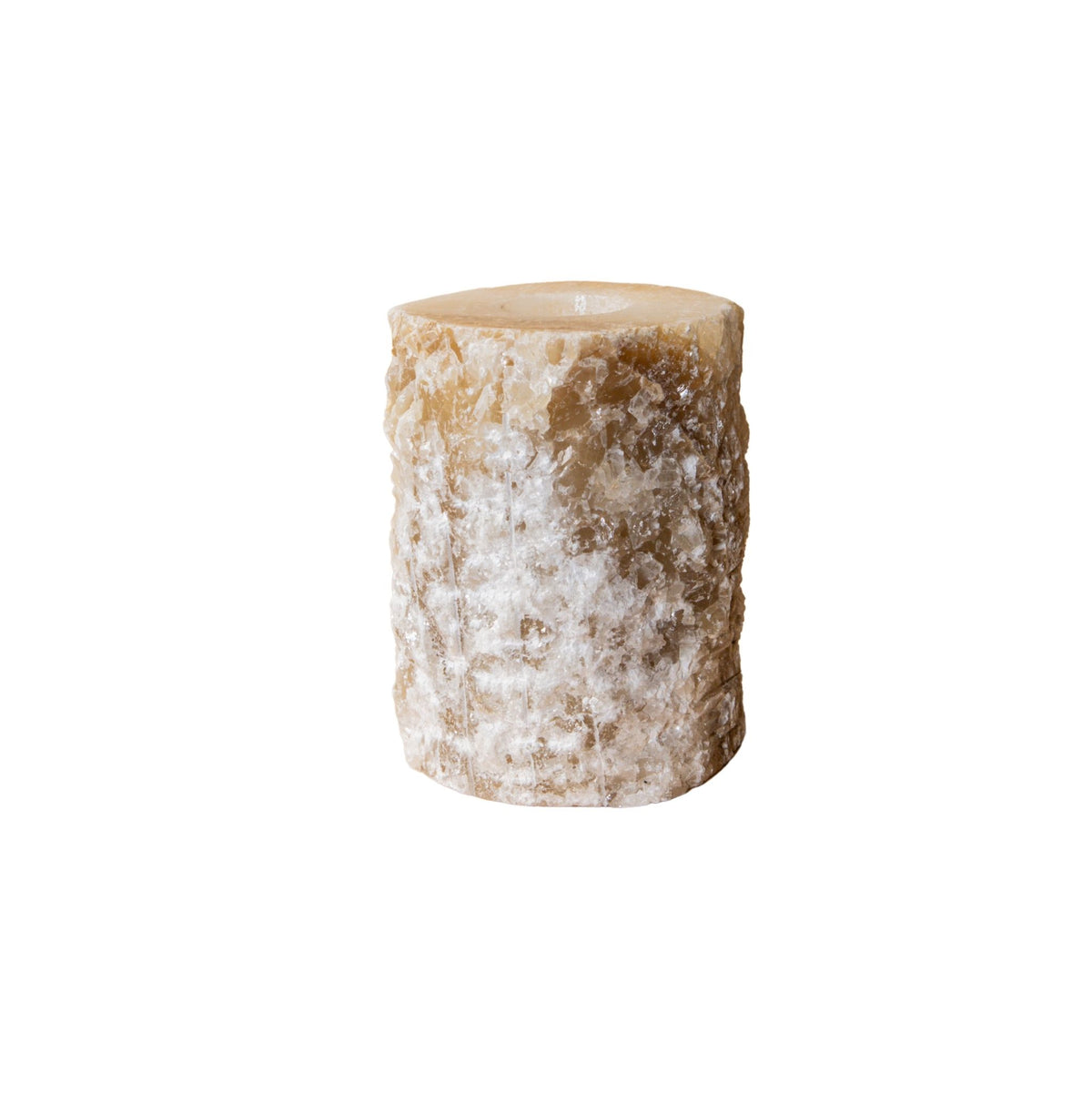 Teelichthalter – Onyx Stein, Raue Oberfläche, Runde Form, L – Yustin | PTMD