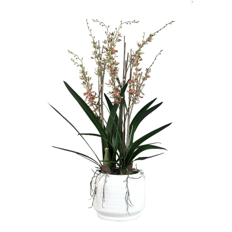 Artificial Plant - Green Leaves, Ceramic Pot, Plastic Polyester, L | PTMD