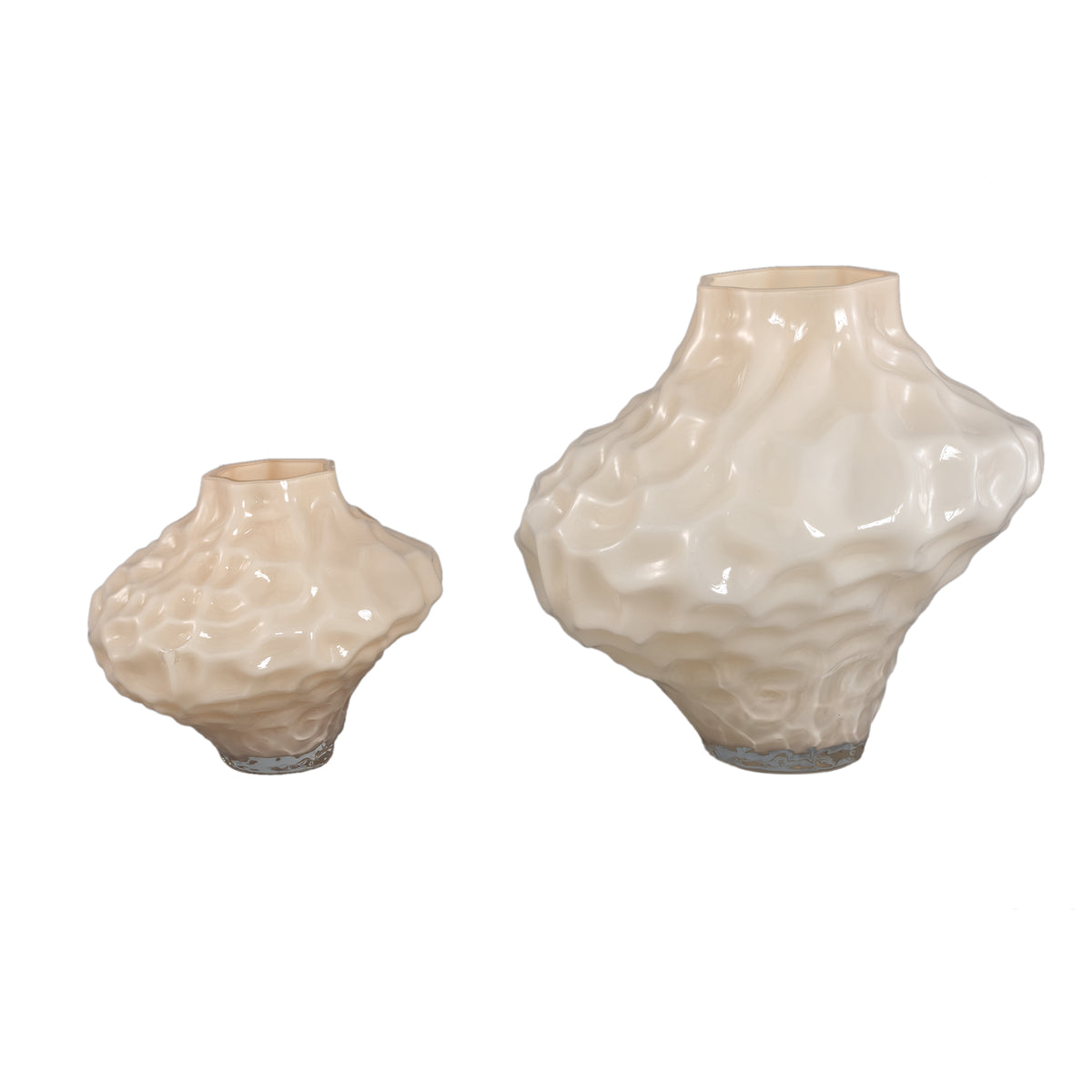 Vase – Solid Glass, Irregular Shape, Cream Color S – Moises | PTMD